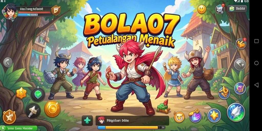 Tampilan gameplay seru dari BOLA07 yang menampilkan karakter Anime.