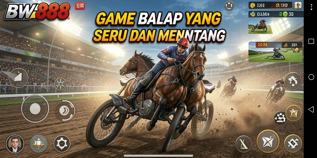 Tampilan menarik dari gameplay balap BW888 yang mendebarkan.