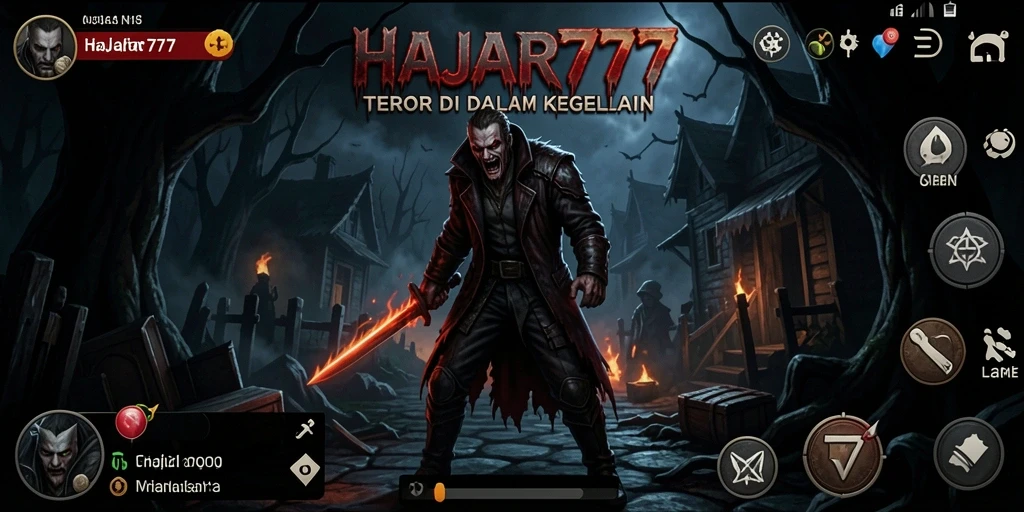 Screenshot menampilkan momen ketegangan dalam gameplay HAJAR777.