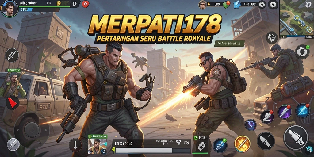 Screenshot gameplay MERPATI178 menampilkan aksi Battle Royale yang seru.