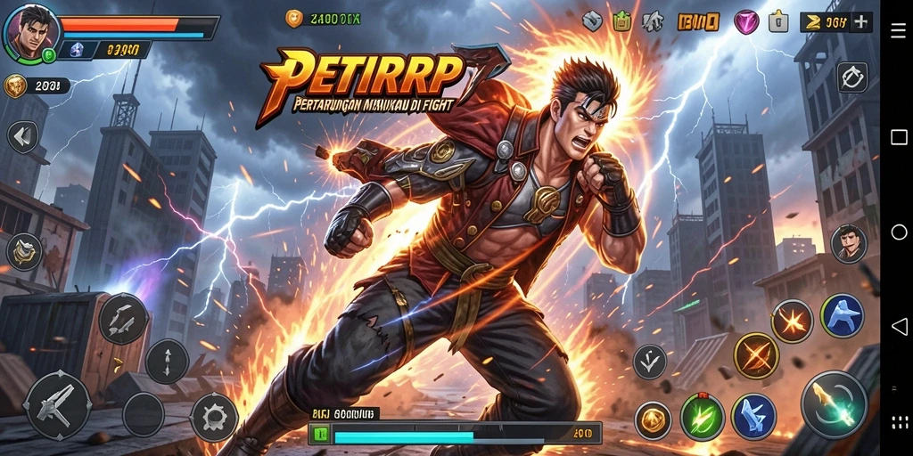 Screenshot gameplay PETIRRP menunjukkan pertempuran yang intens dan menegangkan.
