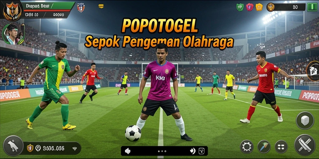 Screenshot gameplay POPOTOGEL yang menampilkan aksi seru di lapangan.