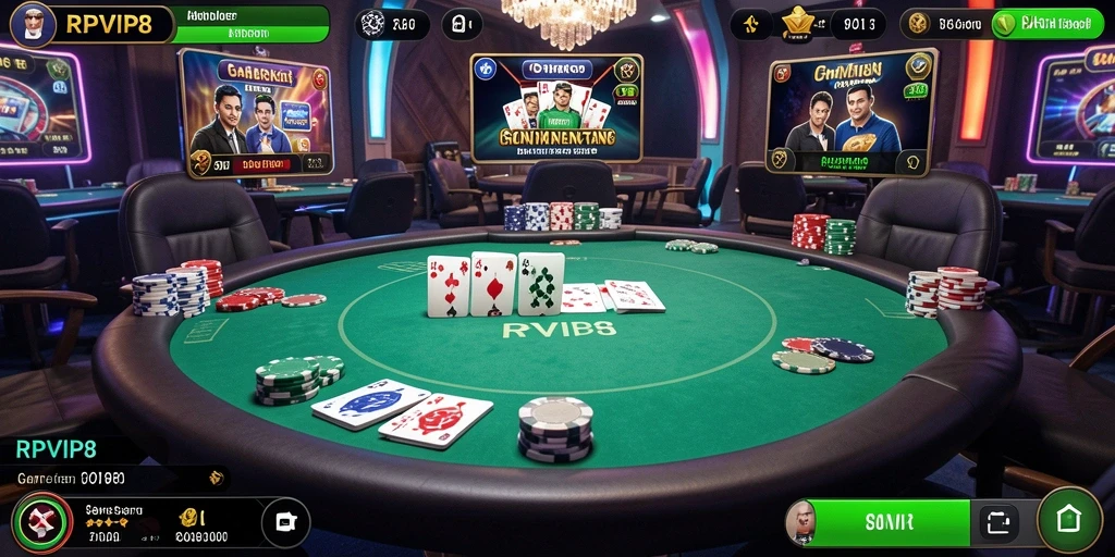Screenshot RPVIP8 menampilkan gameplay poker yang seru dan interaktif.