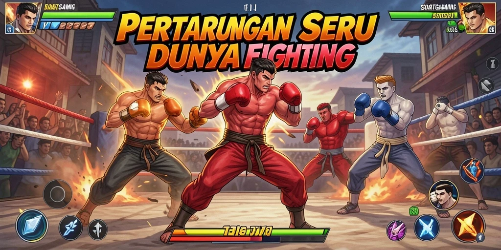 Tampilan dinamis dari gameplay pertarungan di SOBATGAMING.