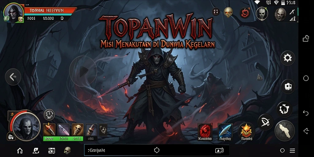Screenshot gameplay menegangkan dari TOPANWIN yang menampilkan aksi seram.